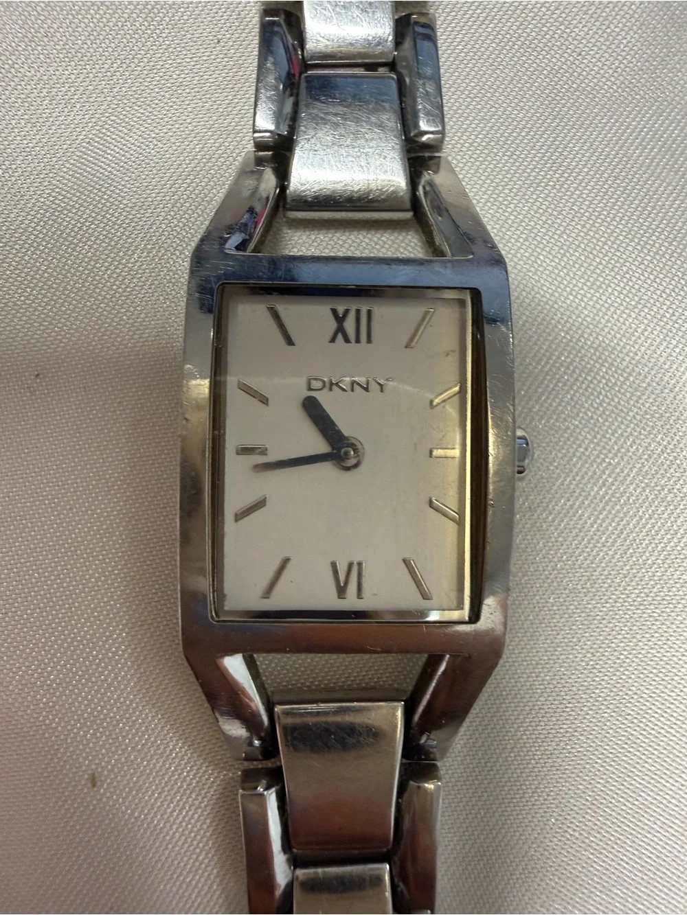 DKNY Silver Tone Square Face Women's Bracelet Watch